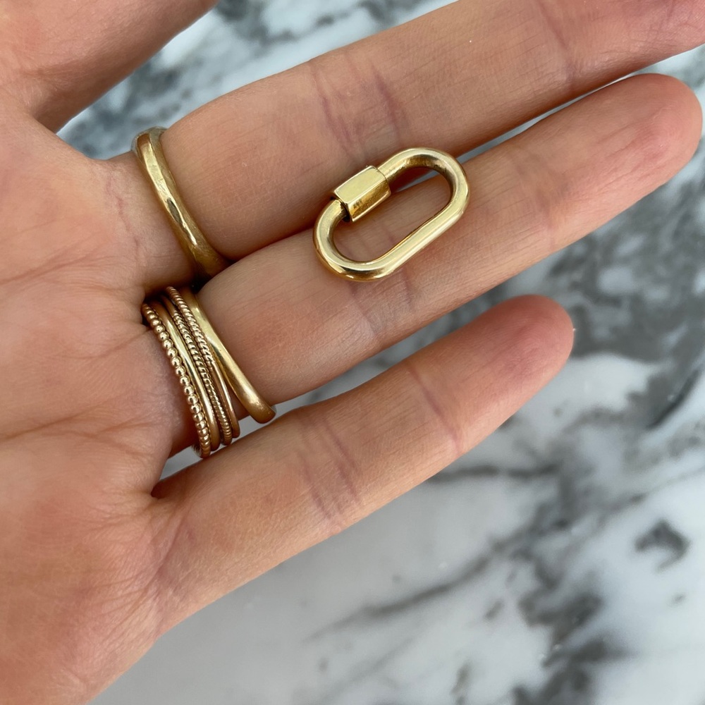 14k Yellow Gold Carabiner Lock